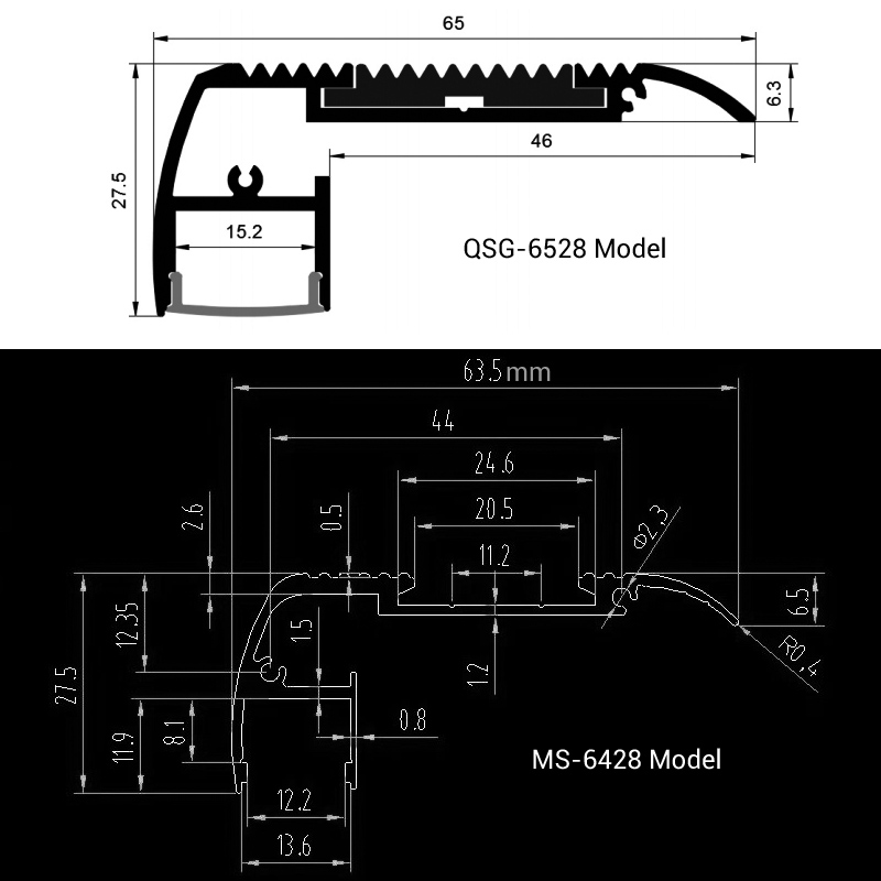 Stair Lights Black LED Aluminum Channel With Cover For 15mm Double Row LED Strips Stair Lights Black LED Aluminum Channel With Cover For 15mm Double Row LED Strips